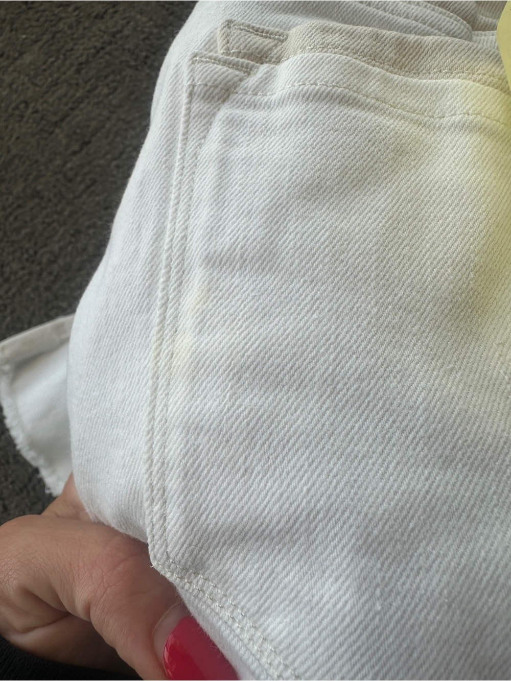 FRAME Le Mini Boot White Crop Raw Hem Denim Jeans Minimalist - Size 27 - Picture 10 of 11